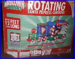 12ft Santa Express Train and Rotating Carousel Christmas Inflatable