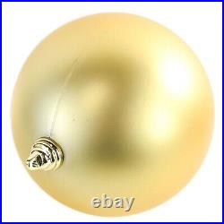 12in Extra Large Matte Gold Christmas Ball Ornament Hanging String Plastic 280m