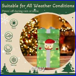 12in Motorized Pop-up Gift Box with Snowman, Outdoor Christmas Decorations w Motor