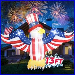 13FT 4Th of July Decorations Outdoor, Patriotic Inflatable Eagle Decoration, Ind