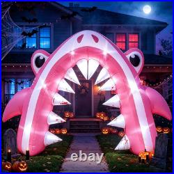13FT Halloween Pink Shark Inflatable Arch for Yard Lawn Decor Giant Shark Blow