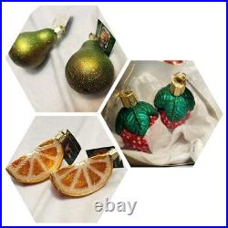 13PC Lot Old World Christmas Ornaments Blown Glass Handpainted FRUITS VEGGIES