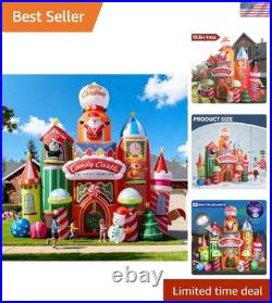 13.5 FT Tall Candy Castle Christmas Inflatables Outdoor Decorations, Blow Up