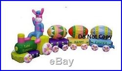 13′ Easter Bunny EGG Train Lighted AIR Blown Inflatable Yard Deocr