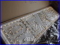 $149 RH Restoration Hardware Starry Lights Words PEACE Indoor Outdoor Clear NWT