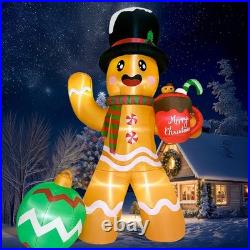 14FT Christmas Inflatable Outdoor Decoration, Gingerbread Man Christmas Infla