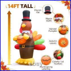 14FT Thanksgiving Inflatable Pilgrim Turkey with LED Lights & Dual Blowers 14FT Thanksgiving Inflatable Pilgrim Turkey with LED Lights & Dual Blowers