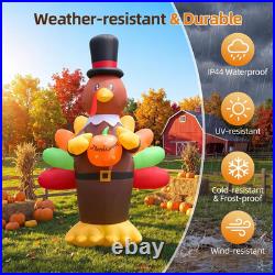 14FT Thanksgiving Inflatable Pilgrim Turkey with LED Lights & Dual Blowers 14FT Thanksgiving Inflatable Pilgrim Turkey with LED Lights & Dual Blowers