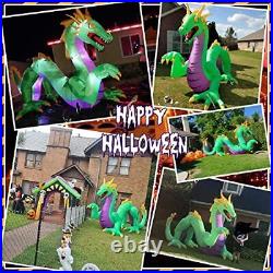 14Ft Long Huge Halloween Inflatables Green Dragon, Green Dragon Inflatables
