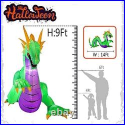 14Ft Long Huge Halloween Inflatables Green Dragon, Green Dragon Inflatables