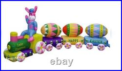 14′ Air Blown Inflatable Lighted Easter Bunny Eggspress Train Yard Decoration