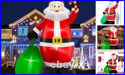 14 Feet Giant Christmas Inflatable Decorations Outdoor Santa Claus with Gift