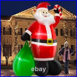 14 Feet Giant Christmas Inflatable Decorations Outdoor Santa Claus with Gift