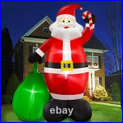 14 Feet Giant Christmas Inflatable Decorations Outdoor Santa Claus with Gift