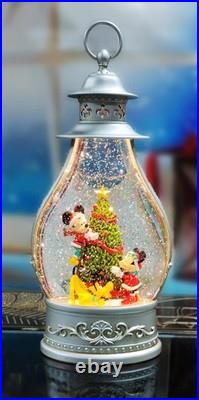 14 H Disney Holiday Enchanted Christmas Snow Globe Lantern, Battery Operated