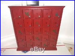 14 Restoration Hardware Red Wood Cabinet Advent Calendar 25 Doors Christmas