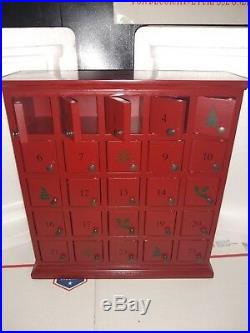 14 Restoration Hardware Red Wood Cabinet Advent Calendar 25 Doors Christmas