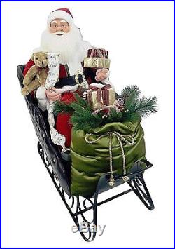 150cm Extra Large Animated Singing Santa In Sleigh Christmas Decoration (FS008)