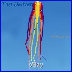 15M 3D Rainbow Single Line Kite Parafoil Stunt Octopus Kite Sports Kite Outdoor
