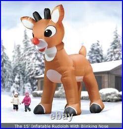 15 Foot Tall Christmas Rudolph Reindeer Inflatable by Hammacher-Schlemmer