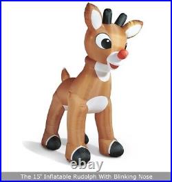 15 Foot Tall Christmas Rudolph Reindeer Inflatable by Hammacher-Schlemmer