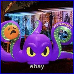 15′ Ft L Halloween Octopus Monster & Pumpkin Airblown Inflatable Led Yard Decor