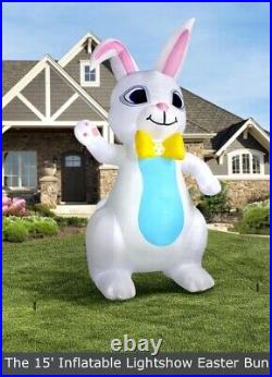 15′ Inflatable Illuminated Easter Bunny Hammacher Schlemmer Lightshow