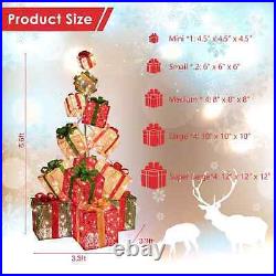 15 Stacked Pre-Lit Gift Box Tower 67'' Lighted Present