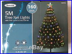 160 Led Multi Colour/white Christmas Xmas Tree Net Lights With Star Tree Topper