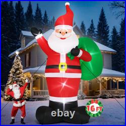 16FT Christmas Inflatables Giant Santa Claus 2025 NEW LED Outdoor Decoration