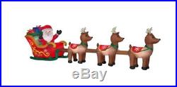 16.01 ft. W Pre-lit LED Inflatable Christmas Santa in Sleigh with Reindeers