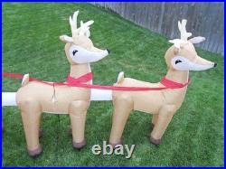 16' FT Airblown Inflatable LED LIGHTED Santa Sleigh Scene and Reindeer
