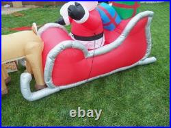 16' FT Airblown Inflatable LED LIGHTED Santa Sleigh Scene and Reindeer