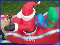 16' FT Airblown Inflatable LED LIGHTED Santa Sleigh Scene and Reindeer
