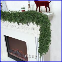 16 Ft Christmas Garland Soft Bendable Realistic Artificial Cedar Pine Green X