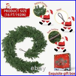 16 Ft Christmas Garland Soft Bendable Realistic Artificial Cedar Pine Green X