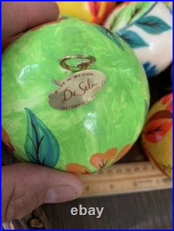 16 Hand-Painted Decorative Balls Signed De Seta Mexican Folk Art Paper Mache 16 Hand-Painted Decorative Balls Signed De Seta Mexican Folk Art Paper Mache