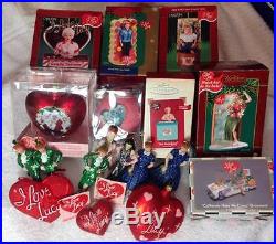 16 I LOVE LUCY Christmas Tree Ornament Set Lot Lucille Ball Kurt Adler Hallmark