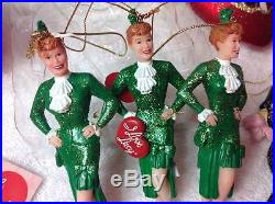 16 I LOVE LUCY Christmas Tree Ornament Set Lot Lucille Ball Kurt Adler Hallmark