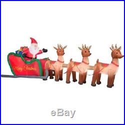 16′ L Santa with Sleigh & Reindeer Christmas Outdoor Yard Inflatable Lighted Decor