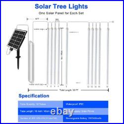 16-Tubes 576LED Solar Meteor Shower Light Rain Tree String Light Christmas Party