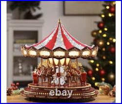 17 Christmas Carousel. Large Deluxe Plays 20 Songs Music Lights