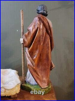 17 HOLY FAMILY Hand Painted ITALY SET of 3 Mache Plaster NWOB Mint Retail $750