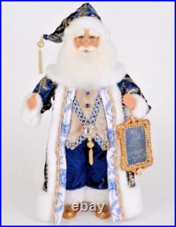 17 Karen Didion Chinoiserie Delft Blue Wht Santa Claus Doll Fig Christmas Decor