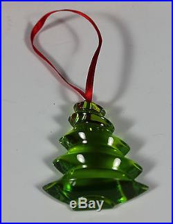 $180 Baccarat Green Crystal Christmas Noel Tree Ornament New In Box 2105362