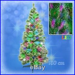 180 cm LED Weihnachtsbaum FICHTE mit farbwechselnde Lichtfasern