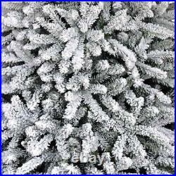 1820 Tips 7FT Artificial Flocked Snow Christmas Tree Flame Retardant White Trees