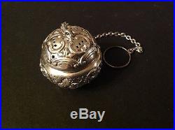 1890 Sterling Silver Gorham Repousse Tea Ball