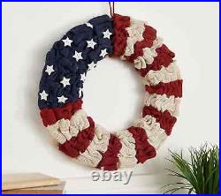 18 Patriotic Gathered Burlap Ribbon Wreath by Valerie