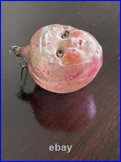 1930′s Authentic Vintage Little Red Riding Hood Head Ornament with Glass Eyes